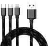 CYOO Καλώδιο φόρτισης και δεδομένων 3 σε 1 USB – Micro USB, USB-C, Lightning – μαύρο