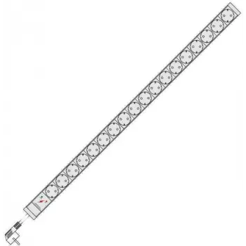 Liebernetz PDU rack 18 θέσεων Schuko με προστασία υπέρτασης και διακόπτη προστασίας, 1U, ανοιχτό γκρι 90LNSDL18VSPLSG