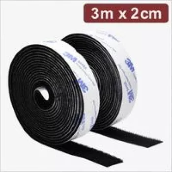 Quadrios 24CA320 αυτοκόλλητη ταινία Velcro, 3 m x 2 cm, μαύρο