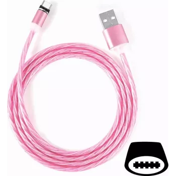 CYOO Flow Light καλώδιο USB-C 1m ροζ με φωτεινό εφέ LED-flow CY120984