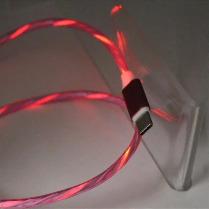 CYOO Flow Light καλώδιο USB-C 1m ροζ με φωτεινό εφέ LED-flow CY120984