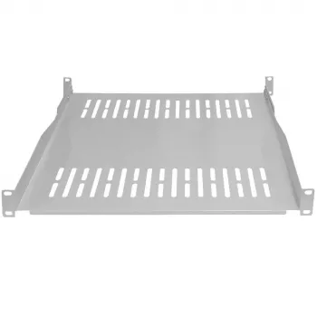 IT-BUDGET Ράφι rack 19 ιντσών σταθερό / βάση συσκευών - 80 kg αντοχή, 550 mm βάθος, ρυθμιζόμενη τοποθέτηση βάθους, Ανοιχτό γκρι (90ITB19FBX550G)