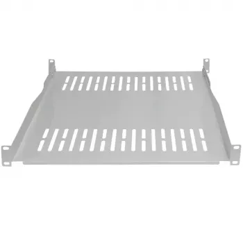 IT-BUDGET Ράφι rack 19 ιντσών σταθερό / βάση συσκευών - 80 kg αντοχή, 550 mm βάθος, ρυθμιζόμενη τοποθέτηση βάθους, Ανοιχτό γκρι (90ITB19FBX550G)