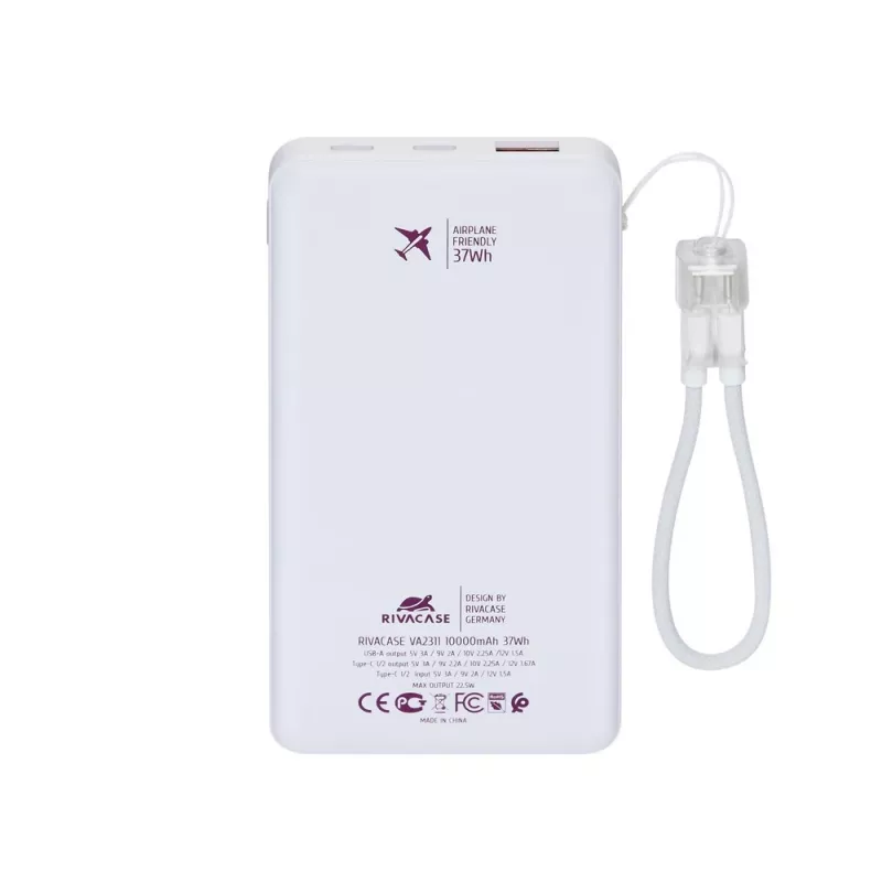 Rivacase VA2311 10000 mAh 22,5 W Powerbank Λευκό