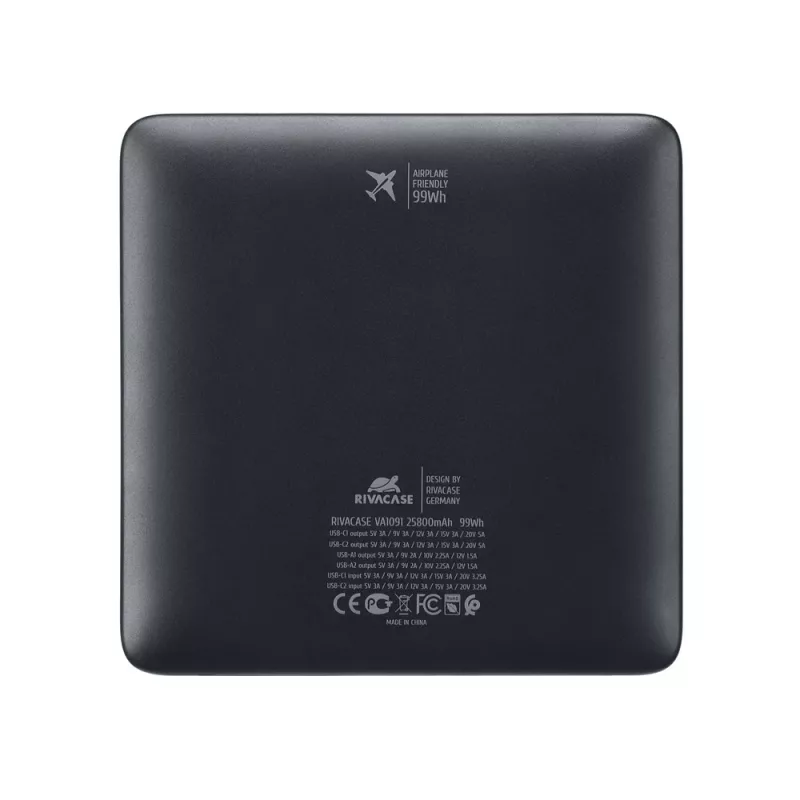 Rivacase VA1091 Powerbank 25800 mAh 100W Μαύρο