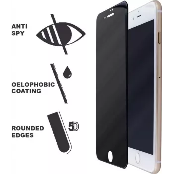 CYOO Privacy 5D Μεμβράνη προστασίας οθόνης από tempered glass για Apple iPhone 8 Plus – μαύρο