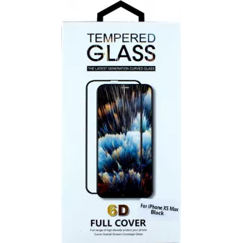 CYOO Apple iPhone XS Max Μεμβράνη προστασίας οθόνης tempered glass 6D Full Coverage μαύρο