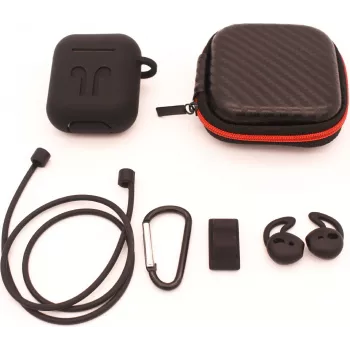 CYOO 6in1 Θήκη σιλικόνης με αξεσουάρ - μαύρο - Apple AirPods θήκη-κάλυμμα (CY120795)