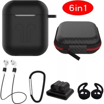 CYOO 6in1 Θήκη σιλικόνης με αξεσουάρ - μαύρο - Apple AirPods θήκη-κάλυμμα (CY120795)