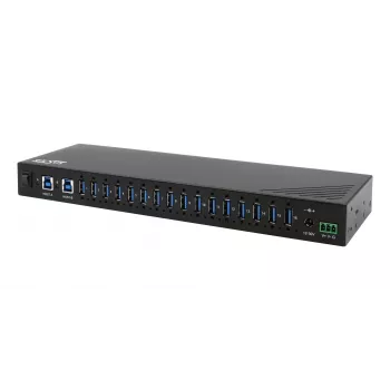 EXSYS EX-11236HMS 16-Port USB 3.2 Gen 1 Βιομηχανικό Hub με προστασία ESD 15KV, τοποθέτηση σε τοίχο & ράγα DIN