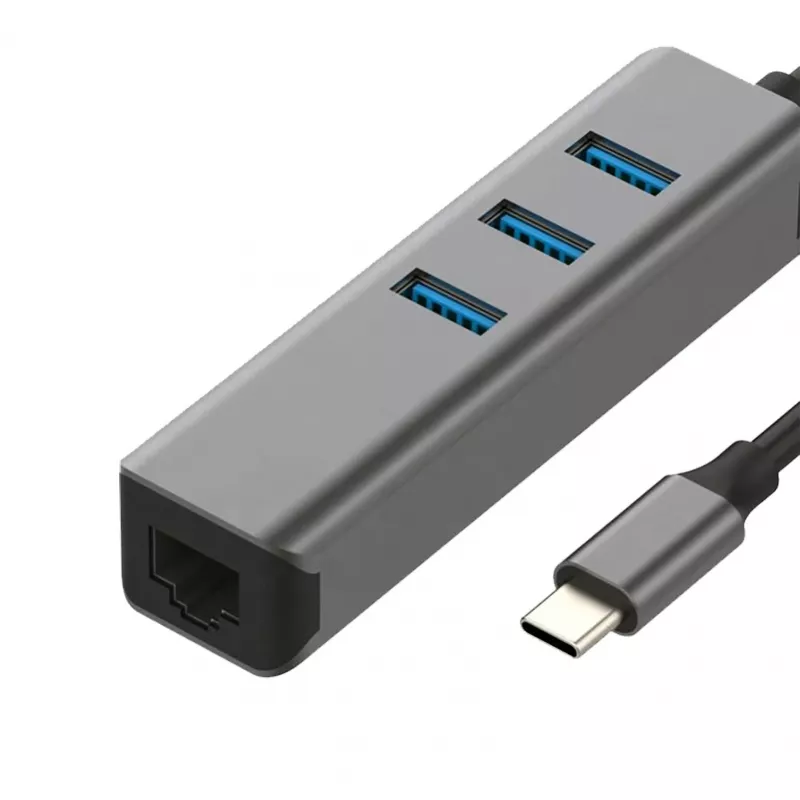 EXSYS EX-1133-N-3 USB 3.2 Gen 1 Hub με 3x υποδοχές USB-A και Gigabit Ethernet (USB-C)
