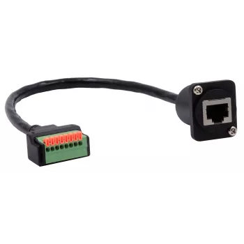 EXSYS EX-49161 D-Typ Υποδοχή RJ45 θηλυκή σε 8-Pin Klemmenblock Adapter με μπουτόν, CAT.5e, 20 cm