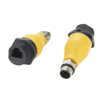EXSYS EX-49524 βιομηχανικός adapter βύσμα αρσενικό M12 D-Code 4-Pin σε υποδοχή θηλυκή RJ45, IP67, Fast Ethernet