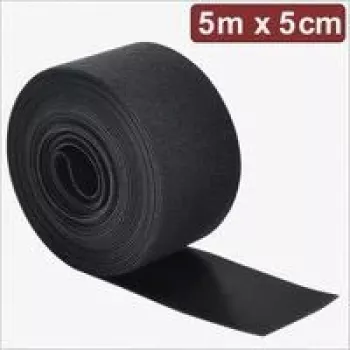 Quadrios 24CA310 ταινία Velcro, 5 m x 5 cm, μαύρη, επαναχρησιμοποιούμενα δεματικά καλωδίων για δεματοποίηση και διαχείριση καλωδίων