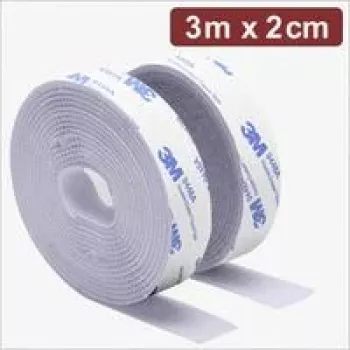 Quadrios 24CA323 αυτοκόλλητη ταινία Velcro, 3 m x 20 mm, λευκή