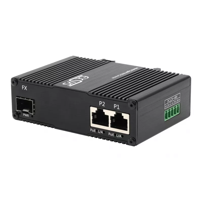 EXSYS EX-60344 2-Port PoE++ Media Converter 90W, SFP, -40°C έως +80°C