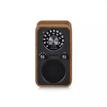 Sangean WR-9 φορητό ραδιόφωνο FM, θήκη από γνήσιο ξύλο καρυδιάς, σχεδιασμός vintage, Bluetooth, 8W