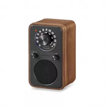 Sangean WR-9 φορητό ραδιόφωνο FM, θήκη από γνήσιο ξύλο καρυδιάς, σχεδιασμός vintage, Bluetooth, 8W