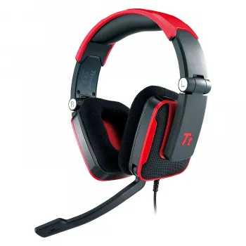 Thermaltake Tt eSPORTS SHOCK Gaming ακουστικά - Royal Red, ενσύρματα 3,5 mm, Over-Ear, αναδιπλούμενο μικρόφωνο, πτυσσόμενα