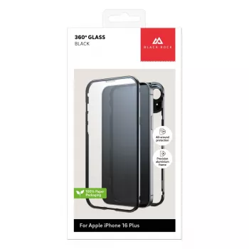 Black Rock Cover 360° Glas για Apple iPhone 16 Plus, μαύρο 00228104