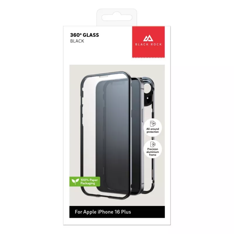 Black Rock Cover 360° Glas για Apple iPhone 16 Plus, μαύρο 00228104