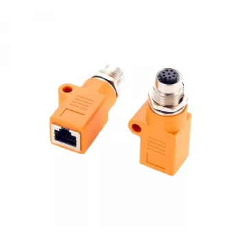 EXSYS EX-49501 βιομηχανικός προσαρμογέας M12 A-κωδικοποιημένη 8-πολική υποδοχή θηλυκή σε υποδοχή RJ45 θηλυκή, Gigabit Ethernet, IP67