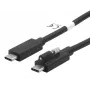 EXSYS EX-K1595V-2.0 καλώδιο USB-C σε USB-C, 2m, Μαύρο, βιδωτό κλείσιμο