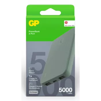 GP PowerBank B+ Series 5000 mAh πράσινο βρύου (GPPBB05BGYBSR523)