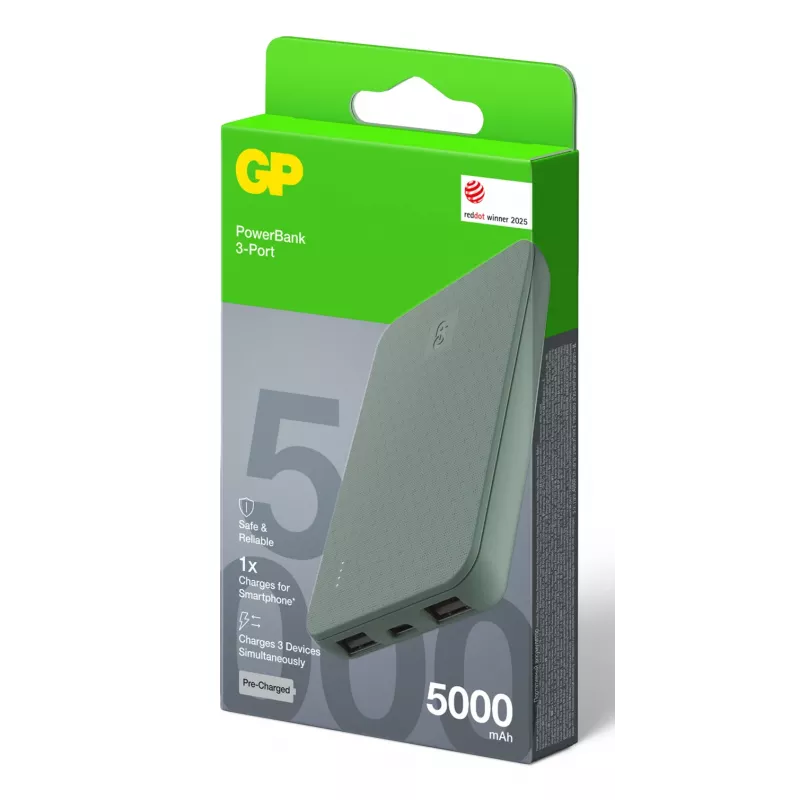 GP PowerBank B+ Series 5000 mAh πράσινο βρύου (GPPBB05BGYBSR523)