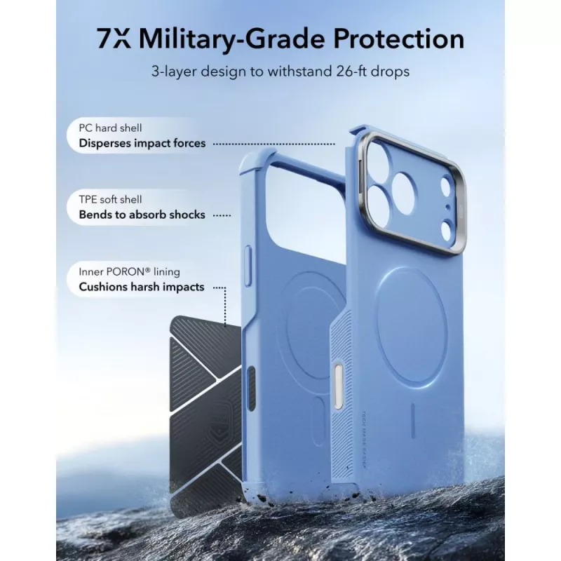ESR Cyber Tough Kickstand MagSafe iPhone 17 Pro Max / 18 Pro Max γαλάζιο