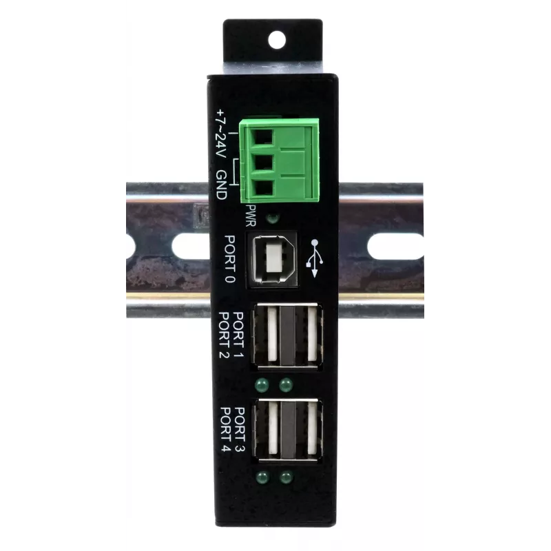 EXSYS EX-1594HMS USB 2.0 4-Port βιομηχανικό hub με κιτ ράγας DIN