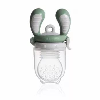 Kidsme Food Feeder Large Γκρι - Οδοντοφυΐας φρούτων & λαχανικών για μωρά, 6+ μηνών, θήκη σιλικόνης, χωρίς BPA