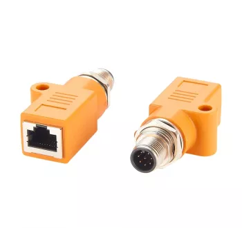 EXSYS M12 A-κωδικοποίηση 8 ακίδων αρσενικό βύσμα σε υποδοχή RJ45 θωρακισμένος προσαρμογέας, IP67, Gigabit, PoE EX-49500