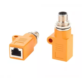 EXSYS M12 A-κωδικοποίηση 8 ακίδων αρσενικό βύσμα σε υποδοχή RJ45 θωρακισμένος προσαρμογέας, IP67, Gigabit, PoE EX-49500