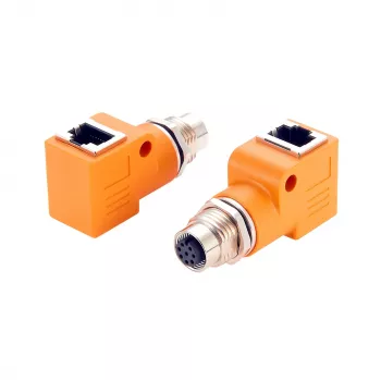 EXSYS M12 A-κωδικοποίηση 8 ακίδων υποδοχή σε υποδοχή RJ45 προσαρμογέας 90° EX-49503