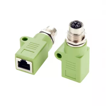 EXSYS M12 X-Coded 8-Pin θηλυκό σε θηλυκό RJ45 προσαρμογέας, 10Gbps, IP67, επινικελωμένος ορείχαλκος EX-49541