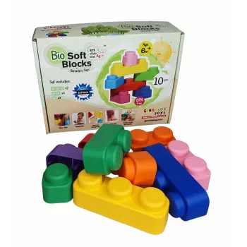Gerardo's Toys GT3108 Μαλακό σετ δόμησης, 10 τεμάχια, αφρός EVA, πολύχρωμο