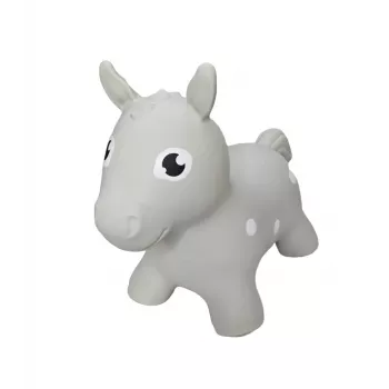 Gerardo's Toys Γκρι αναπηδητικό άλογο παιχνίδι για παιδιά από 12 μηνών, φουσκωτό με αντλία, υποστηρίζει 50 kg, εσωτερικού & εξωτερικού χώρου