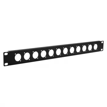 EXSYS EX-49298 Πάνελ rack 19 ίντσες 1U με 12 υποδοχές τύπου D, μαύρο
