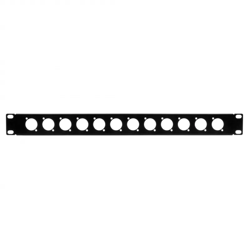 EXSYS EX-49298 Πάνελ rack 19 ίντσες 1U με 12 υποδοχές τύπου D, μαύρο