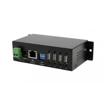 EXSYS EX-6003HMVS-POE-ON 4-Port USB 2.0 μέσω Gigabit Ethernet Server με PoE, προστασία 15KV ESD