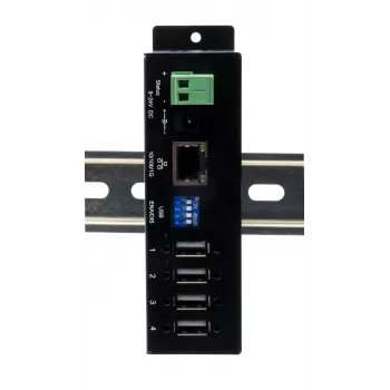 EXSYS EX-6003HMVS-POE-ON 4-Port USB 2.0 μέσω Gigabit Ethernet Server με PoE, προστασία 15KV ESD
