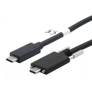 EXSYS καλώδιο USB-C σε USB-C 3.2 Gen 2x1 με βίδες ασφάλισης, 2m, μαύρο EX-K1591V-2.0