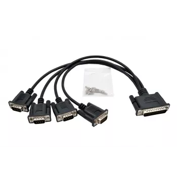 EXSYS EX-OPTC44-9-SM καλώδιο Octopus 4 x 9 Pin Serial RS-232 Breakout, βύσμα HD44 αρσενικό σε 4x DB9 αρσενικό, 0,6m, μαύρο