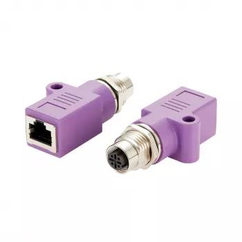 EXSYS M12 D-Code 4-Pin θηλυκή υποδοχή σε RJ45 θηλυκή υποδοχή βιομηχανικός προσαρμογέας Ethernet EX-49521
