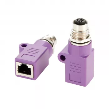 EXSYS M12 D-Code 4-Pin θηλυκή υποδοχή σε RJ45 θηλυκή υποδοχή βιομηχανικός προσαρμογέας Ethernet EX-49521