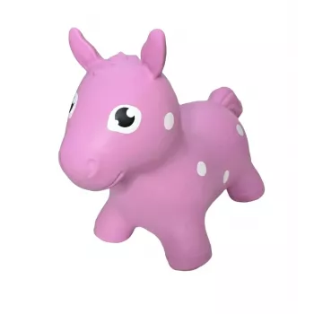 Gerardo's Toys ροζ αλογάκι αναπήδησης – αναπηδητικό παιχνίδι για παιδιά, ανθεκτικό PVC, αντοχή 50 kg, ύψος σέλας 28 cm, πιστοποιημένο CE & EN71