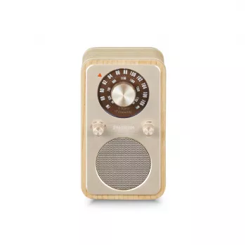 Sangean WR-9 φορητό ραδιόφωνο FM/AM με Bluetooth, θήκη από γνήσιο ξύλο φλαμουριάς σε λευκό
