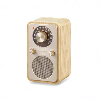 Sangean WR-9 φορητό ραδιόφωνο FM/AM με Bluetooth, θήκη από γνήσιο ξύλο φλαμουριάς σε λευκό