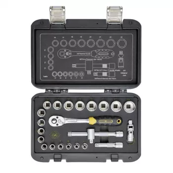 C.K Tools σετ καρυδάκια με καστάνια μετρικό, 23 τεμ., 3/8 inch (T4661)